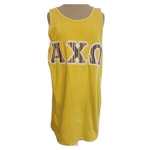 Alpha Chi Omega Sorority Logo Tank Top M Authentic Pigment Yellow Casual Cotton